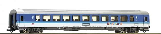 Passenger car 2nd class in InterRegio livery Kinderland<br /><a href='images/pictures/Roco/Roco-64926.jpg' target='_blank'>Full size image</a>